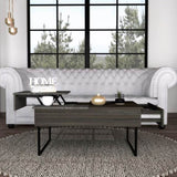 ZNTS Westover Rectangle Lift Top Coffee Table Carbon Espresso and Onyx B06280167