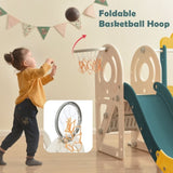 ZNTS Kids Slide with Bus Play Structure, Bus Toy with Slide for Toddlers, Bus Slide Set with Basketball 01214672