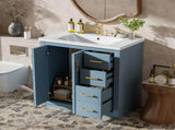 30'' Bathroom Vanity with Ceramic Sink Combo, Solid Wood Frame Bathroom Storage Cabinet, N710P191947M