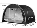 6.8x4.9FT Black Arc Bicycle Storage Shed, 210D PU Silver Coated Oxford, Black Fiberglass Frame, 56945196