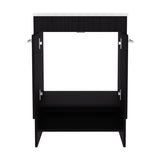 Bathroom Vanity, 2 Doors, 2 Shelves, Black Wengue B097P350322