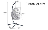 GRHeavy-Duty Iron Hanging Chair with Wicker Weave Single Person Swing for Indoor/Outdoor W2920P281903