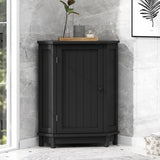 ZNTS Black Bathroom Cabinet Triangle Corner Storage Cabinet with Adjustable Shelf Modern Style MDF Board N725P172615B