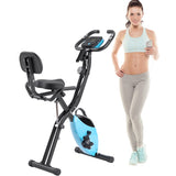 Folding Exercise Bike, Fitness Upright and Recumbent X-Bike with 10-Level Adjustable Resistance, Arm 17723494