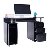 ZNTS 15mm MDF Portable 1pc Door with 3pcs Drawers Computer Desk Black 08402770