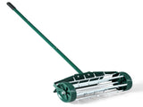 18 Inch Rolling Lawn Aerator with Splash-Proof Fender for Garden Dark green, silver - Outdoor Lawn 65140851