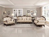 Formal Traditional Luxury Sofa Cherry Finish with Gold Tipping Solid Wood Living Room Furniture 1pc B011P290784