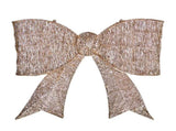 Pre-lit Outdoor Giant Bowknot Christmas Decoration, Lighted Metal Frame with 124 Warm White LED 60463986