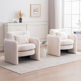 Round Corner Modern Dining Chair - Stylish Single Seat for Modern Spaces Beige W3206P298323
