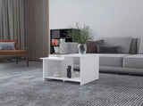 FM FURNITURE Naco Coffee Table with Open Storage, Melamine Finish, White B128P269876