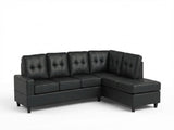 Modern Upholstered Sectional Sofa with Reversible Chaise, Black, Large Seating, Supportive Foam B2771P498538