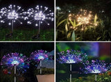 White 6-pack 120 LED 8-Mode Solar Fireworks Light, Outdoor Garden Waterproof Fireworks Light, Used 28148567