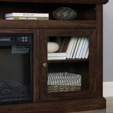 Contemporary TV Media Stand Modern Entertainment Console 18" Fireplace Insert for TV Up to 65" 37943791