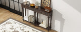 TREXM Retro Console Table with 4 Drawers and Open Shelf, perfect for Entryways, Living Rooms, and N715P202860P