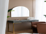 33" x 31" Arched Decorative Accent Mirror with Iron Gold Frame, Wall Deor for Bathroom, Bedroom, W2078124338