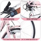 7 Speed City Bike With Basket , Steel Frame,Multiple Colors 26 Inch Girls Bicycle W1019P206062