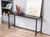 Industrial Style Porch Table Single Layer Black Oak Triamine Board 105 * 30 * 20900681