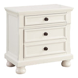 Bedroom Furniture White Finish Bun Feet Nightstand with Hidden Drawer Casual Transitional Bed Side B01146202