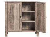 Washed Grey MDF Bathroom Tall Cabinet with Melamine Finish, Double Doors, 23.6*11.8*31.5in 08862214