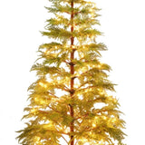 6 Feet Artificial Full Christmas Tree Includes LED Lights and Metal Stand, 612 Tips Full Tree,Xmas N710P181792S