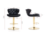 Set of 2 Bar Stools,with Chrome Footrest and Base Swivel Height Adjustable Mechanical Lifting Velvet W124946147