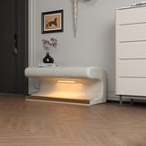 Entryway Bench Leather Upholstered Ottoman with LED sensor light for living room ,bedroom,end of bed W1170P262050