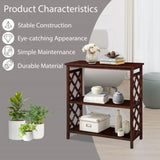 Console Table 3-Tier with Storage Shelves,Open Bookshelf Bookcase with Solid Wood Legs for Hallway, 95162879