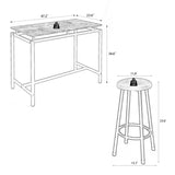 5-Piece Kitchen Counter Height Table Set, Bar Table with 4 Stools W57863979