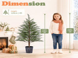 2 Pack 4FT Artificial Potted Trees, Dark Green PE Faux Plants with 342 Open Branch Tips, Black 17839116