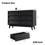 6 Drawer Double Dresser Features Vintage-style and Bevel Design W578P170159