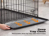 36-48 Inch Double Door Dog Crate - Heavy Duty Foldable Metal Cage with Divider, Removable Tray & 36304739