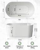 55" Acrylic Freestanding Bathtub, Small Soaking tub, Glossy White, Toe-tap Chrome Drain, cUPC W1675P189567