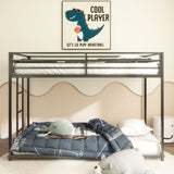 ZNTS Adam Sturdy Twin over Twin Bunk Bed Metal Black for Kids and Adult, Low Profile Twin over twin bunk B083P152996