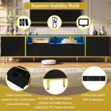 U-Can 70.9'' Modern TV Stand for TVs up to 80 Inches, Entertainment Center with 2 Shelves and LED N724P284377B