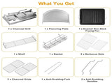 16.7x10x17.7in Portable Charcoal Grill Foldable BBQ Suitcase Grill Shelf For Outdoor Camping Picnics 96506624