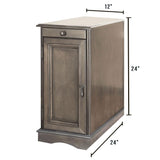 Modern Transitional Design 1pc Side Table / Storage Cabinet Gray Color USB Outlet B011P191197