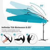 10 Feet Patio Cantilever Umbrella - Turquoise 04054483