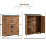 Outdoor Storage Shed with Lockable Door, Wooden Tool Storage Shed with Detachable Shelves and Pitch 62598581