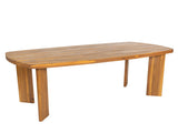 71" Outdoor Acacia Wood Dining Table, Teak Finish, Rounded End Rectangular Patio Wooden Table for N762P506193D
