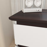 Wide size Drawer Storage Cabinet, 6-drawer Chest of Drawers for Bedroom Living Room, White & Walnut W409134197