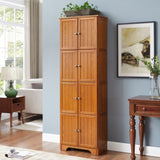 72.4" Tall Storage Cabinet Tall Storage Cabinet with 8 Doors and 4 Shelves ,Bookshelf Living Room, W1758P211012