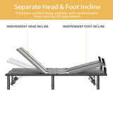 ZNTS Adjustable Bed Base Frame - Queen - Head and Foot Incline - Remote Control W1805P235218