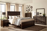 Solid Transitional Style Bedroom 1pc Nightstand of 2 Drawers Traditional Framing Driftwood Charcoal B011P208529