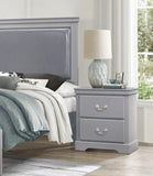 1pc Classic Traditional 2 Drawers Nightstand Gray Finish Bedroom Furniture Wooden Bedside Table B011P233734
