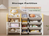 Kids Bookshelf and Toy Storage, 4-Tier Toy Organizer with 8 Removable Storage Bins, Kids 77805375