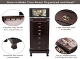 Standing Armoire Cabinet Makeup Mirror and Top Divided Storage Organizer, Large Standing 32145954