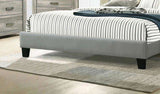 Contemporary 1pc California King Size Bed Grey Polyfiber Tufted Headboard Platform Bedframe Bedroom B011P309348