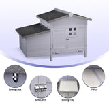 Outdoor Free-Range Wooden Chicken Coop with Asphalt Roof, Leak-Proof Pull-Out Tray, Secure Predator W773P332358