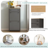 ON-TREND Functional Entryway Organizer with 2 Flip Drawers, Wood Grain Pattern Top Shoe Cabinet with WF308547AAE
