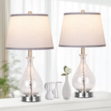 Glass Table Lamp for Living Room Bedroom Set of 2, 22.5
